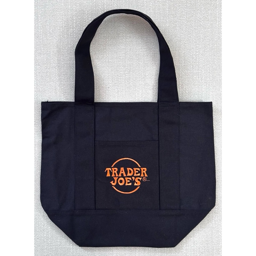 TRADER JOE’S MINI CANVAS HALLOWEEN TRICK OR TREAT TOTE BAG- BLACK - Picture 2 of 2